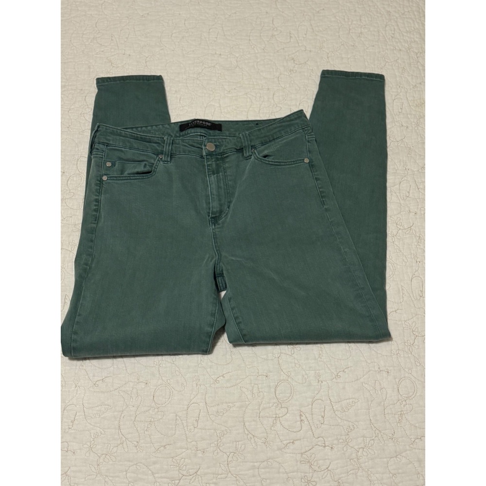Liverpool LA 8 green skinny jeans 8/38 sage dyed lyocell 58% cotton 29